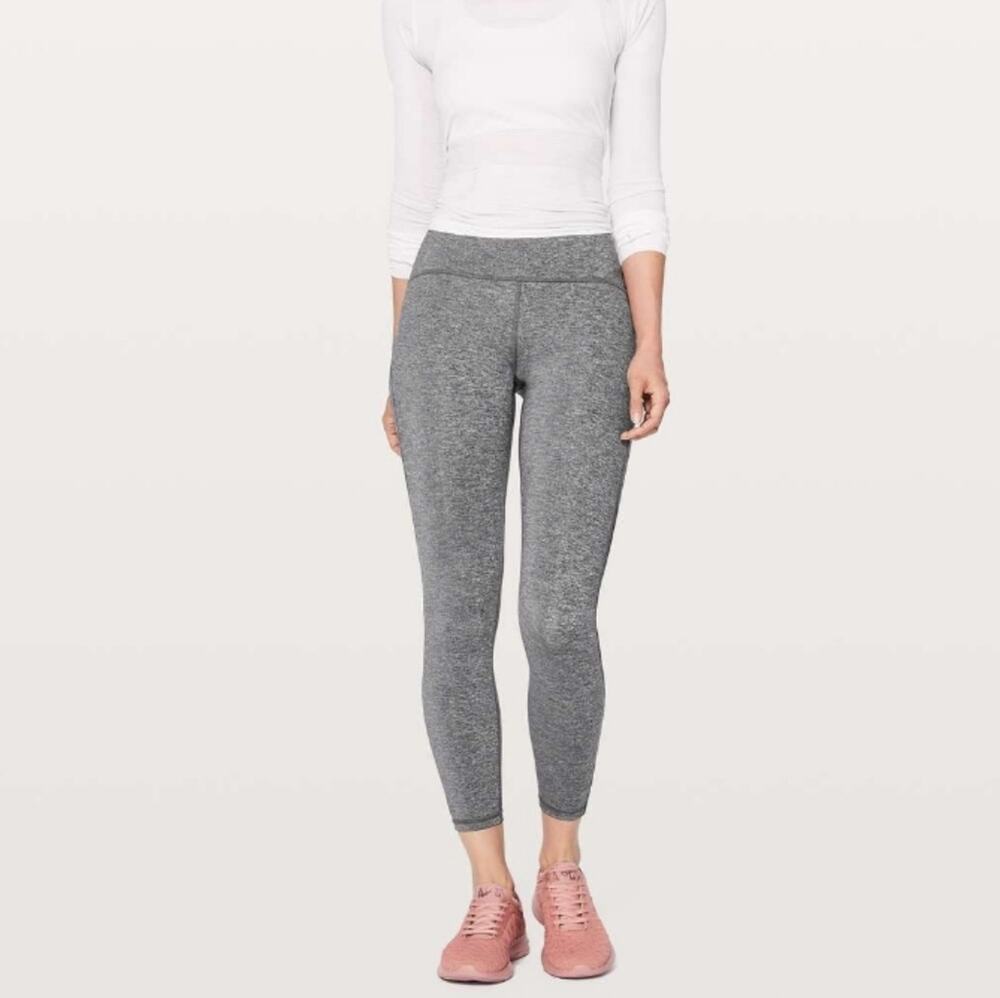 Lululemon Heathered Black Train Times 7/8 25" Pant Leggings 6